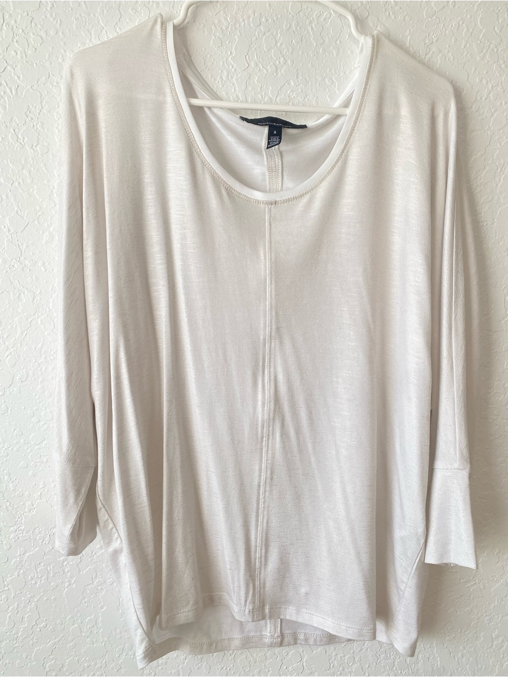 WHBM Scoop Neck Dolman Sleeve Top - White